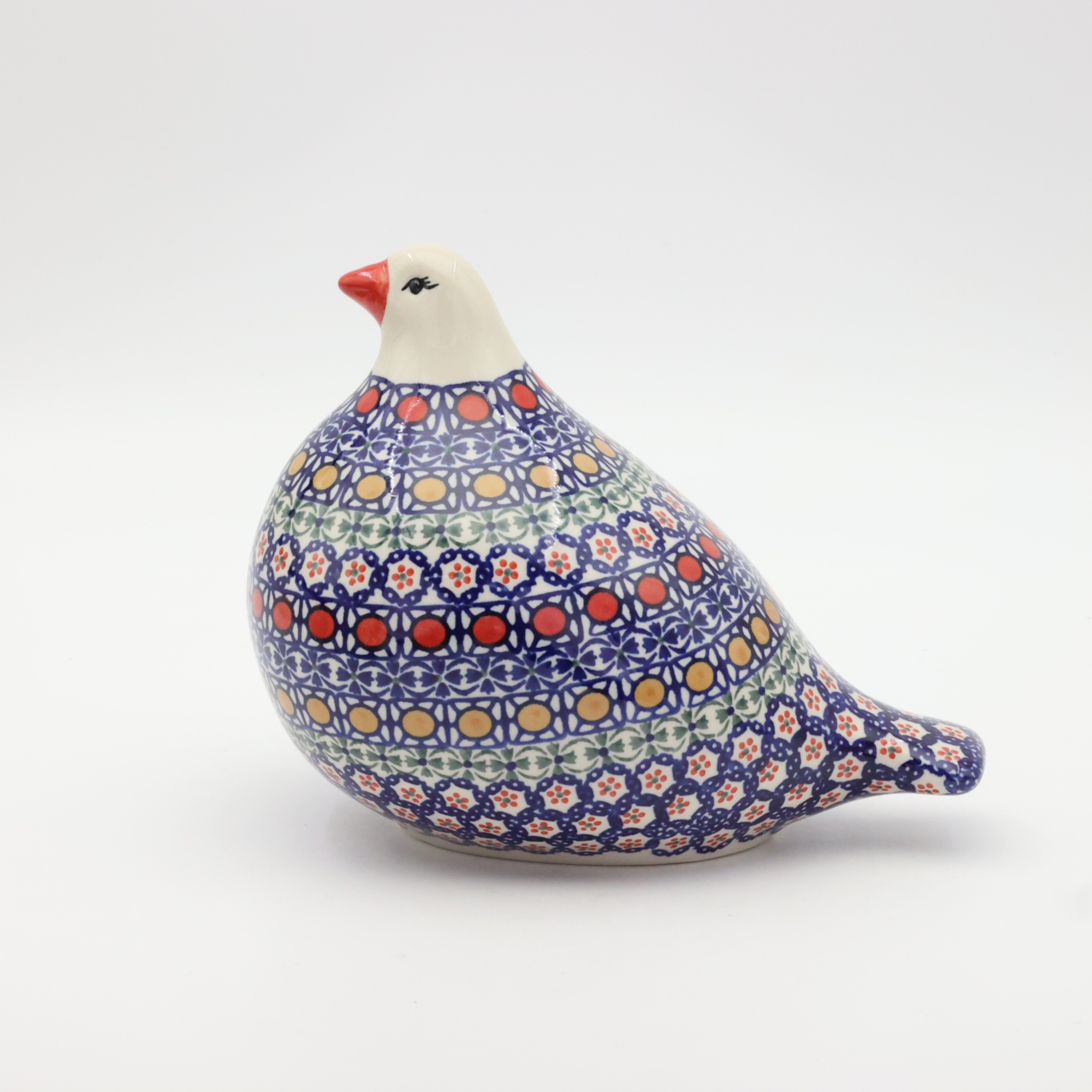 Bolesławiec ceramic pigeon figurine – handmade and hand-painted, combining traditional Polish craftsmanship with timeless charm.