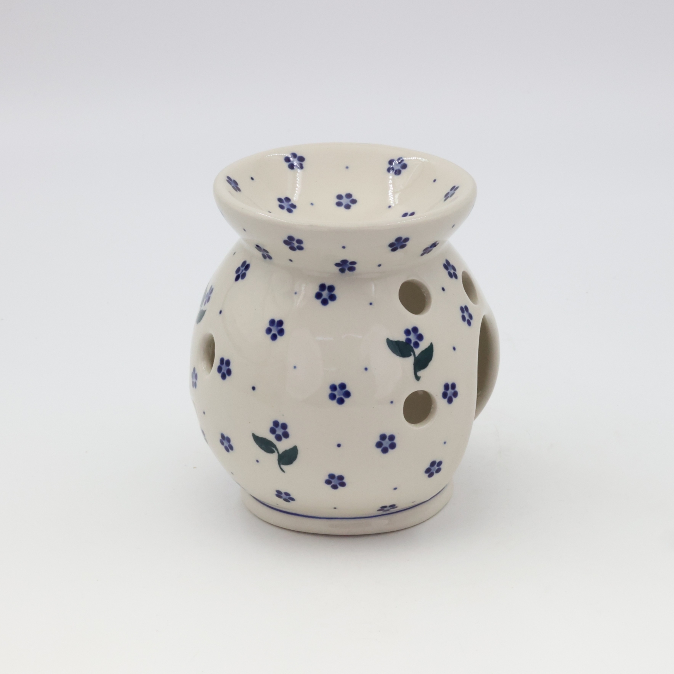 Hand-painted Bolesławiec ceramic aroma lamp.